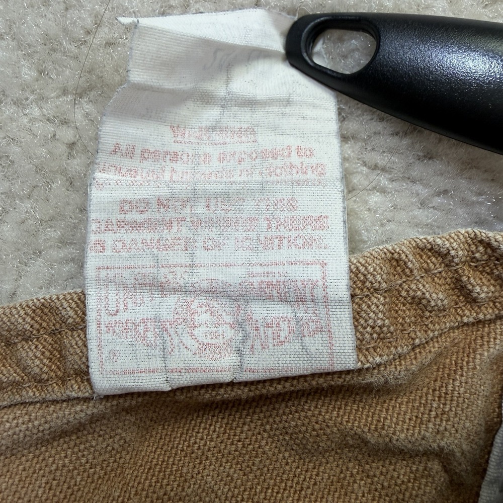 Vtg Carhartt Overalls Toddler 24 Months Brown Canvas Bib Workwear USA Union Made - Picture 7 of 7